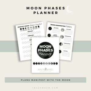 Sample pages from the moon phases planner that helps you plan and manifest with the moon.