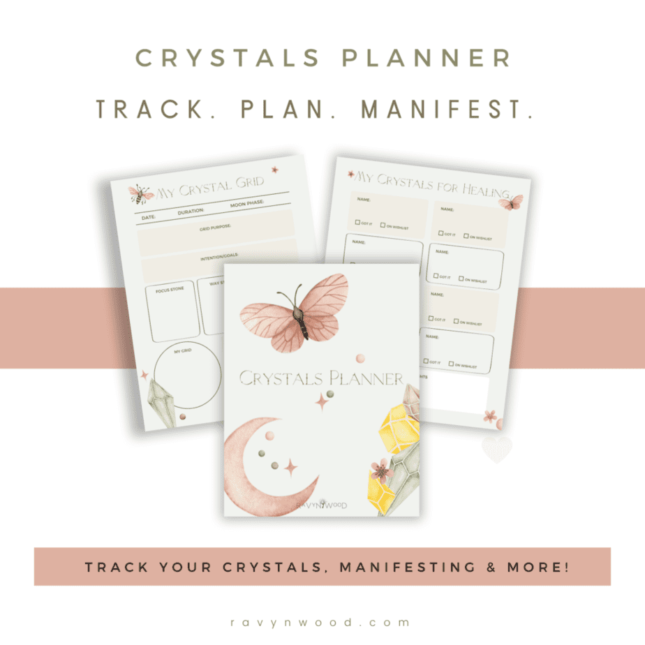 Printables Shop - Sample pages from the crystals planner and coloring pages.