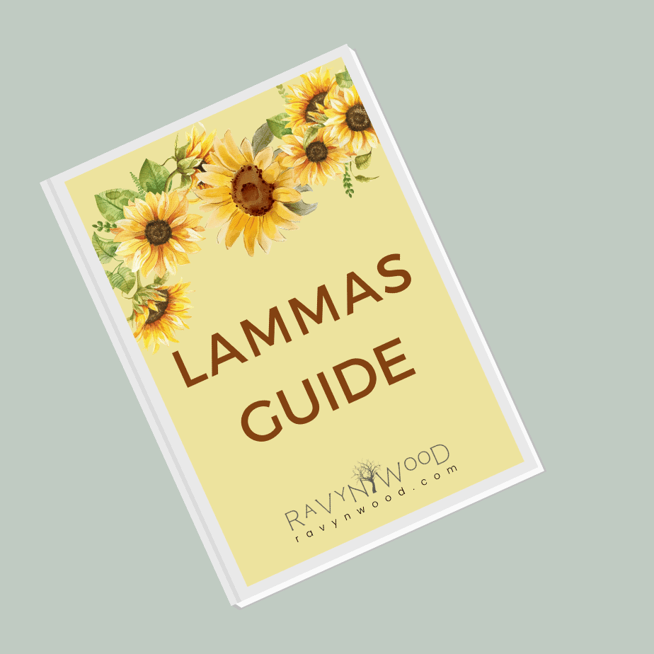 Lammas guide image showing yellow cover with sunflowers against green background,