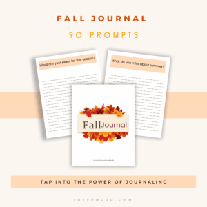 item image for fall journal showing cover and two sample pages 