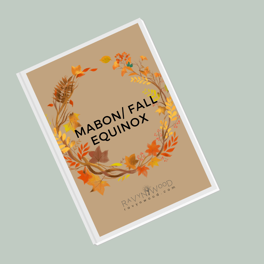 Mabon/Fall Equinox Guide cover image with a fall wreath and green background