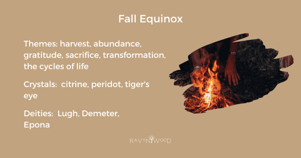 Themes, crystals and deities of fall equinox