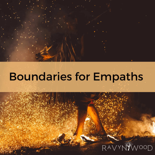 Boundaries for Empaths course image of woman walking on bed of fire and hot coals