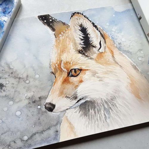 Ravynwood Foundations - Healing Creativity - Fox painting surrounded by watercolors and brush